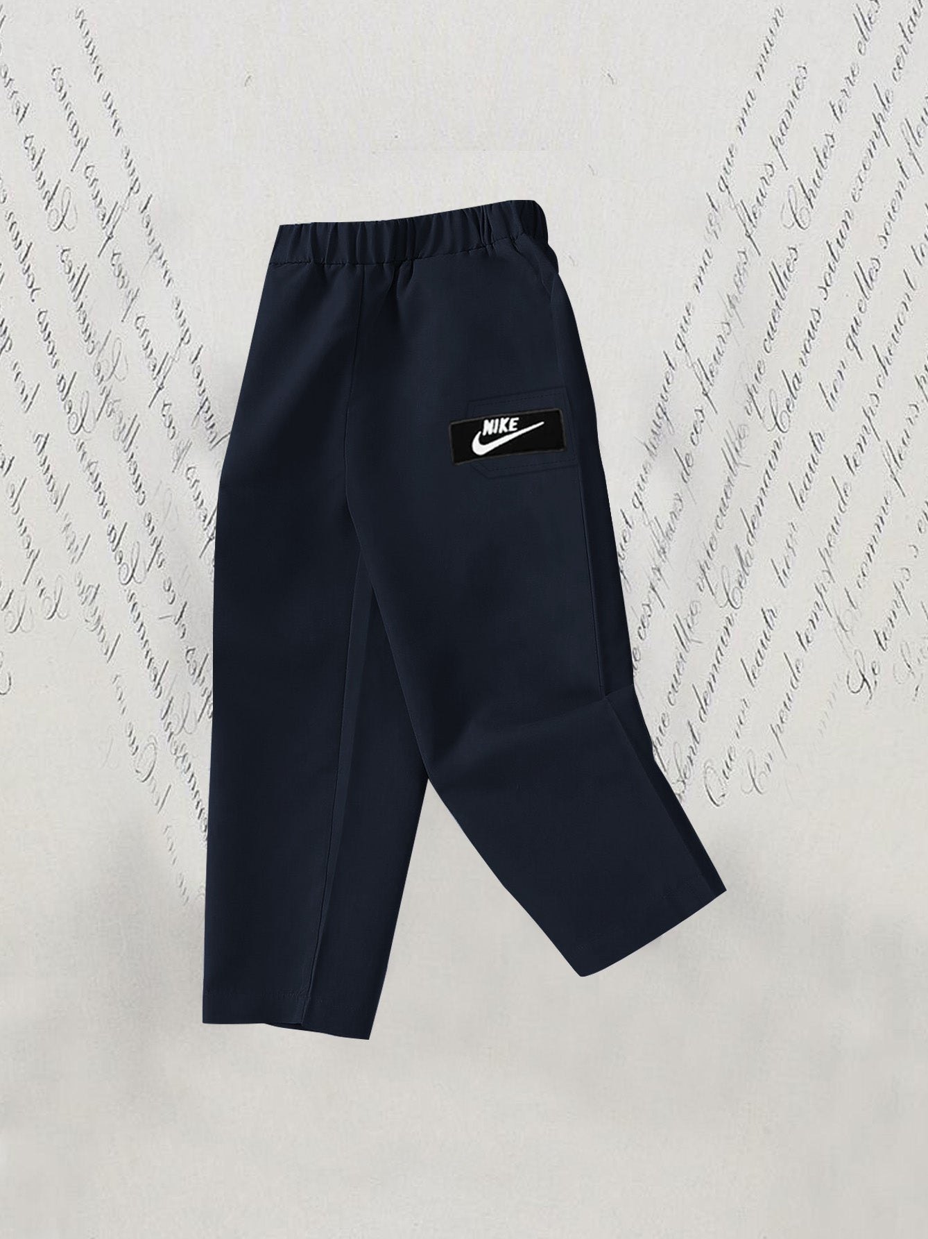 NK Terry Fleece Sweatpants For Kids-Navy-BE2234