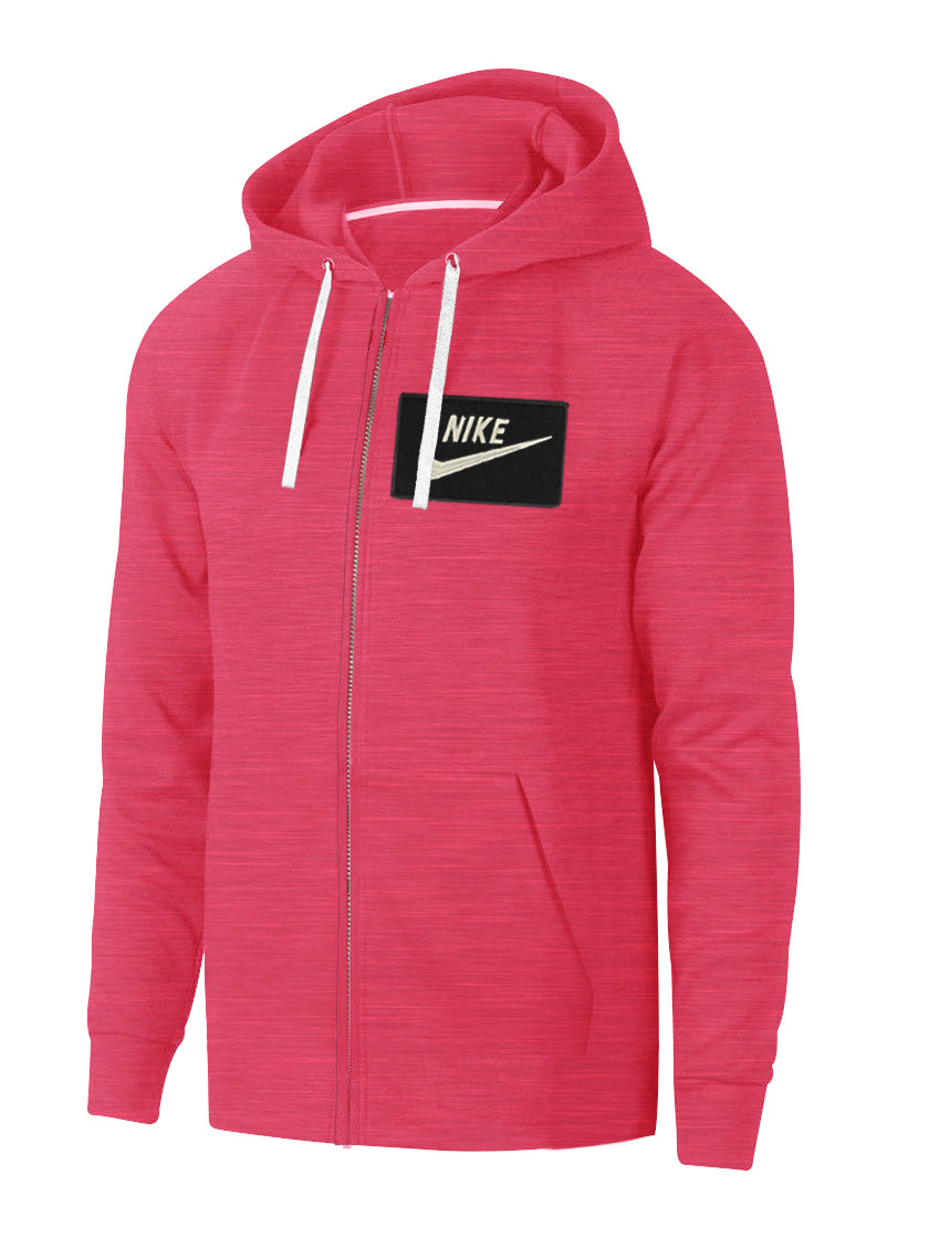 NK Terry Fleece Zipper Hoodie For Men-Pink Melange-SP470