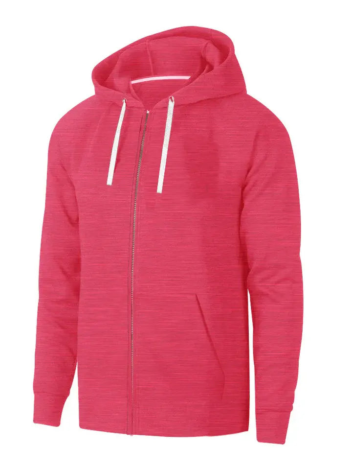 NK Terry Fleece Zipper Hoodie For Men-Pink Melange-SP470