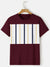 NXT Crew Neck Single Jersey Tee Shirt For Men-Maroon with White Panel-BE1745