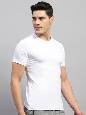 NXT Crew Neck Single Jersey Tee Shirt For Men-White-BE1454