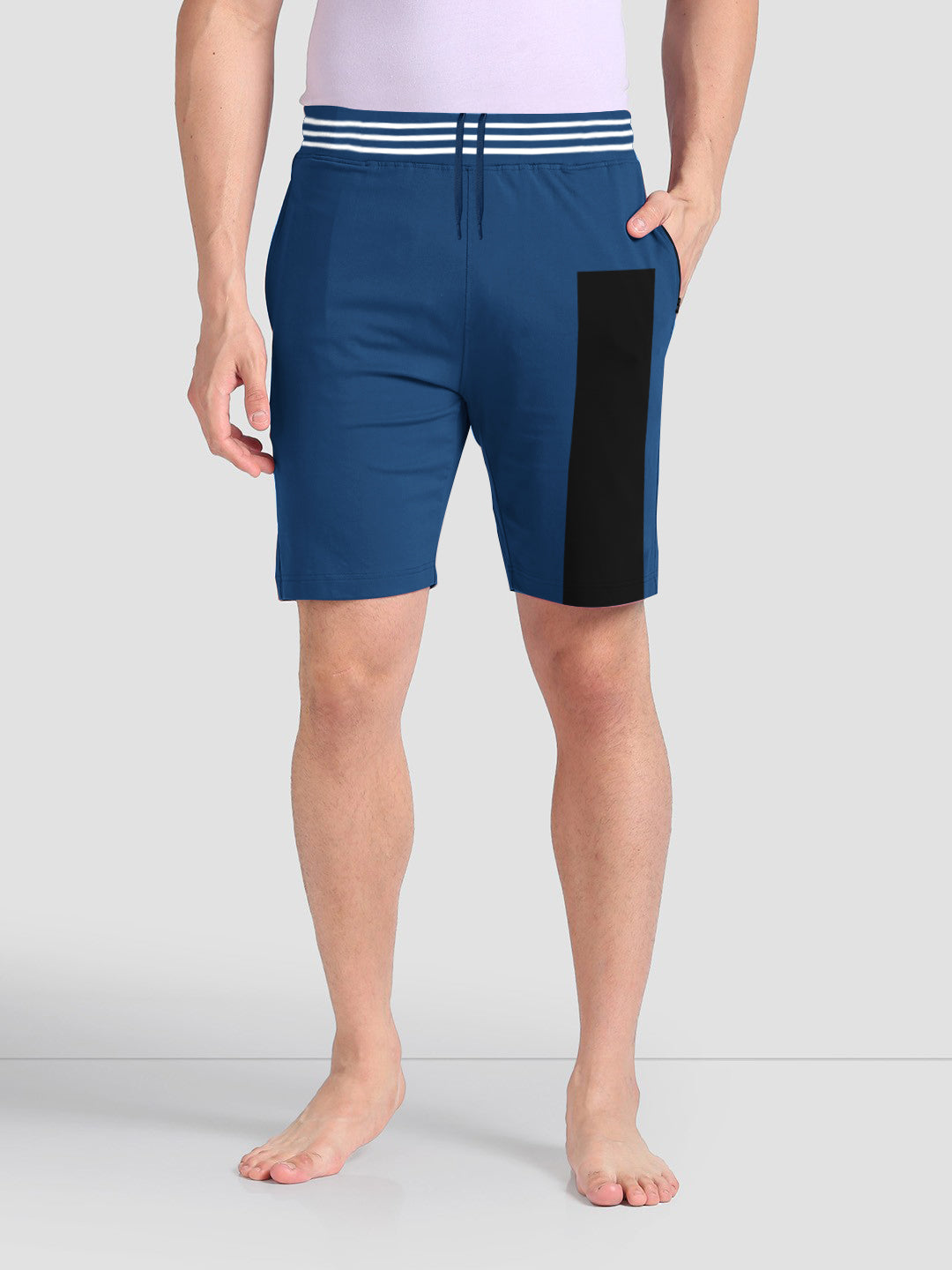 NXT Fleece Short For Men-Dark Blue with Navy Panel-BE2983/BR14783