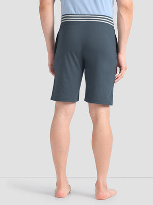 NXT Fleece Short For Men-Slate Grey with Navy Panel-BE2987