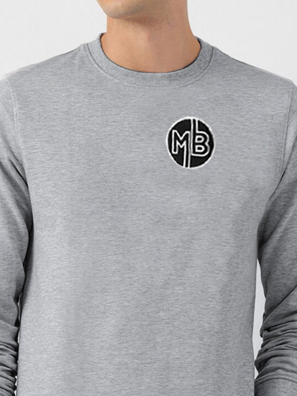 NXT Fleece Sweatshirt For Men-Grey Melange-BE2735