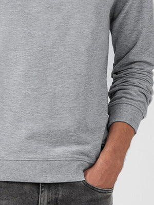 NXT Fleece Sweatshirt For Men-Grey Melange-BE2735