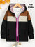 NXT Inner Fur Hood Fleece Full Zipper Hoodie For Kids-Black with Brown & Cream Panels-BE2461/BR14488