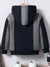 NXT Inner Fur Hood Fleece Full Zipper Hoodie For Kids-Navy & Grey Melange Panels-BE2515/BR14514