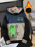 NXT Inner Hood Fur Fleece Pullover Hoodie For Kids-Wheat with Black & Blue Panels-BE2520