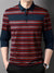 NXT Long Sleeve Polo Shirt For Men-Maroon & Navy with Allover Red Stripe-BE2760/BR14659