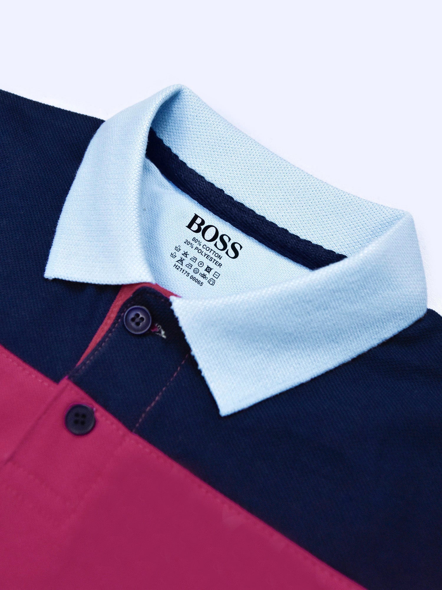NXT Summer P.Q Polo Shirt For Kids-Sky with Dark Pink & Navy-BE937/BR13184