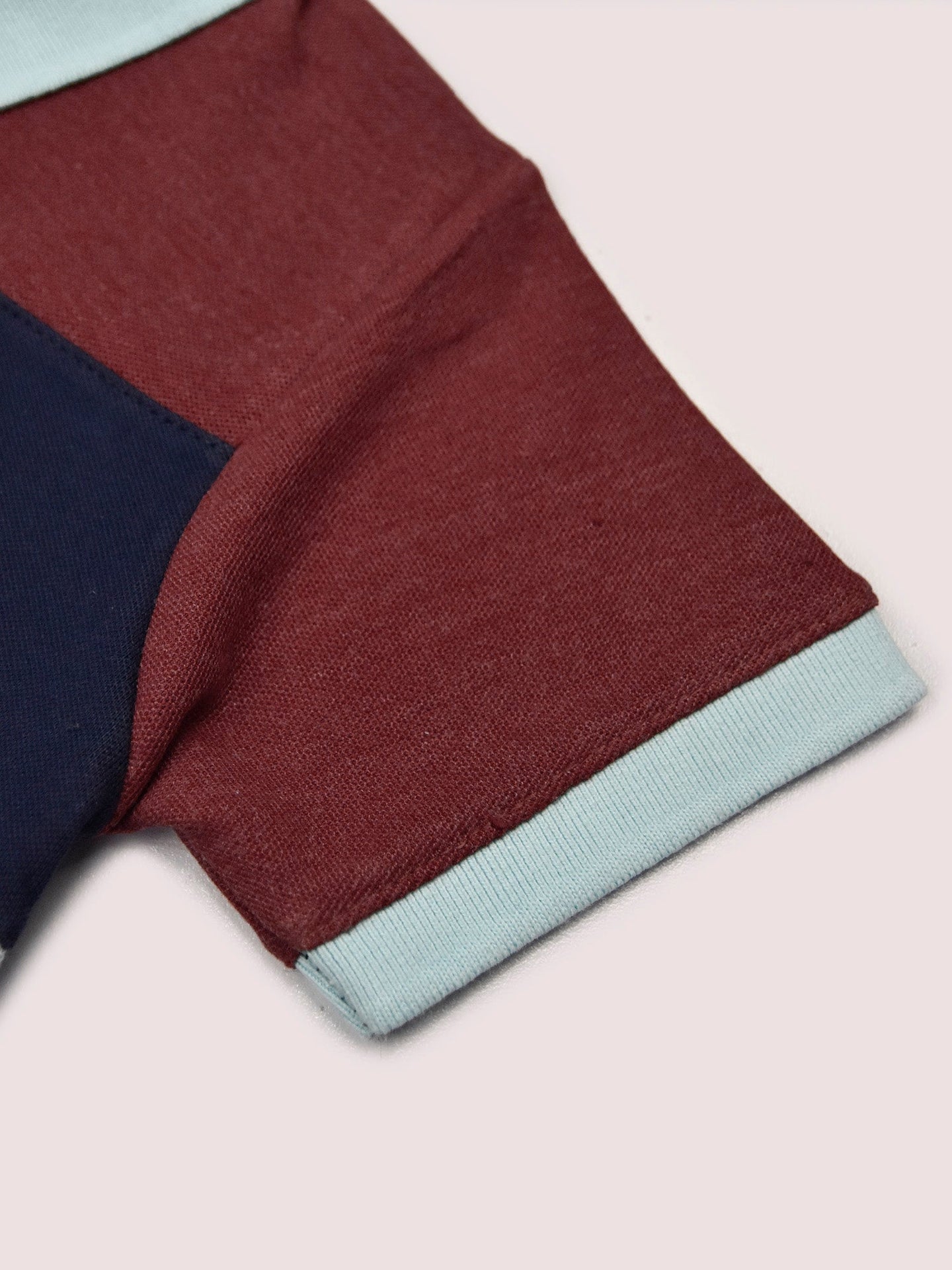 NXT Summer P.Q Polo Shirt For Kids-Sky with Navy & Brown-BE939/BR13186