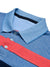 NXT Summer Polo Shirt For Men-Blue Melange with Navy & Red Stripe-BE706/BR12959