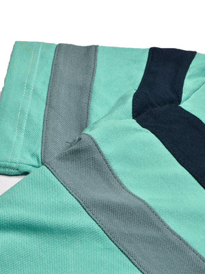 NXT Summer Polo Shirt For Men-Cyan Green with Grey & Navy-BE800/BR13041