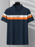 NXT Summer Polo Shirt For Men-Dark Navy With White & Orange Stripe-BE690/BR12943