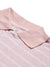 NXT Summer Polo Shirt For Men-Pink Melange with White Stripe-BE892