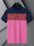 NXT Summer Polo Shirt For Men-Pink with Navy & Red Stripe-BE757/BR13004
