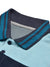 NXT Summer Polo Shirt For Men-Sky Melange with Grey & Navy Stripe-BE725/BR12977