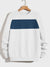 NXT Terry Fleece Crew Neck Sweatshirt For Men-White with Panel-BE2243