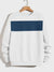 NXT Terry Fleece Crew Neck Sweatshirt For Men-White with Panel-SP3309