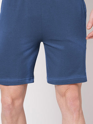 NXT Terry Fleece Faded Short For Men-Blue-BE2785