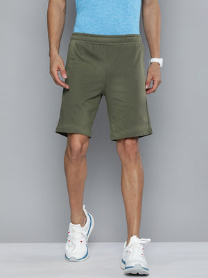 NXT Terry Fleece Faded Short For Men-Olive Green-BE2783