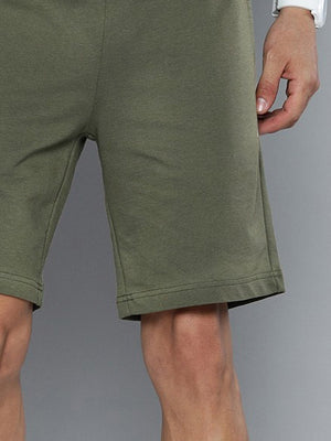 NXT Terry Fleece Faded Short For Men-Olive Green-BE2783