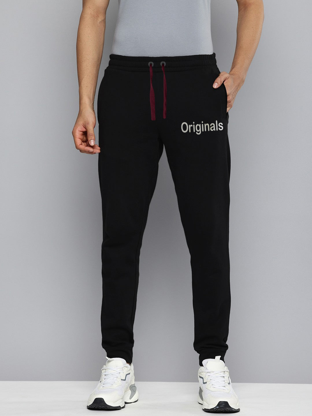 NXT Terry Fleece Jogger Sweatpant For Men-Black-BE2579