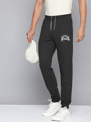 NXT Terry Fleece Jogger Sweatpant For Men-Charcoal Melange-BE2681