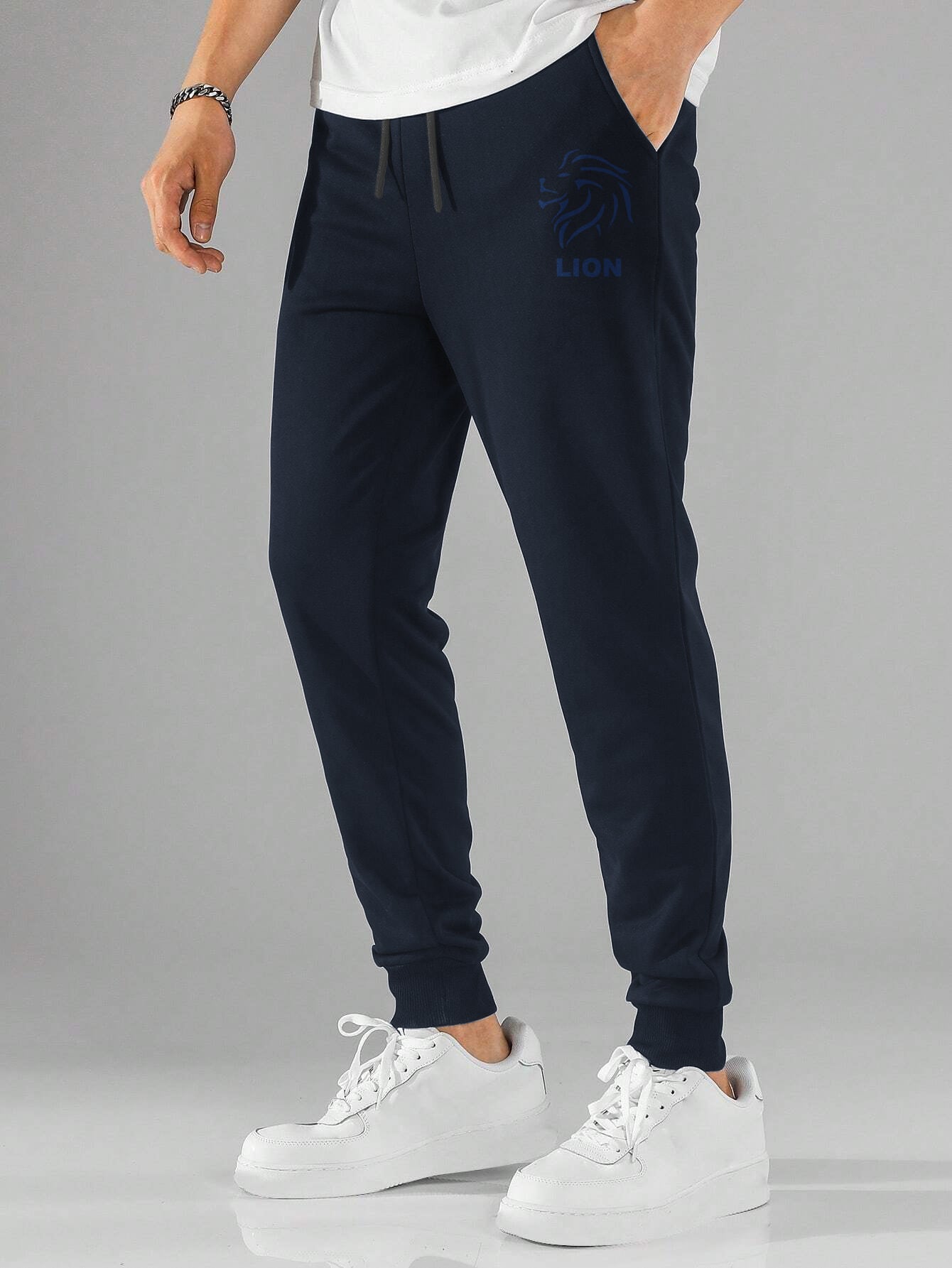 NXT Terry Fleece Jogger Sweatpant For Men-Navy-BE2574