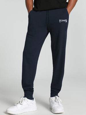 NXT Terry Fleece Jogger Sweatpant For Men-Navy-BE2654