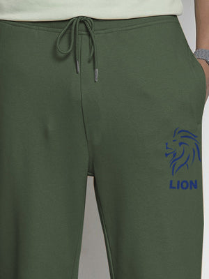 NXT Terry Fleece Jogger Sweatpant For Men-Olive Green-BE2683