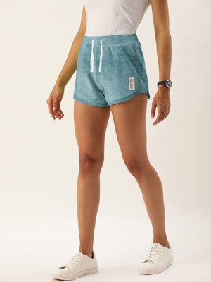 NXT Terry Fleece Short For Ladies-Green Melange-BE2779