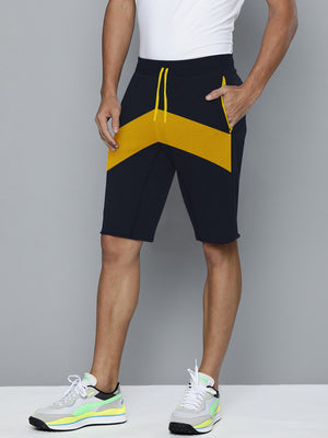 NXT Terry Fleece Short For Men-Navy with Panels-BE2764/BR14663