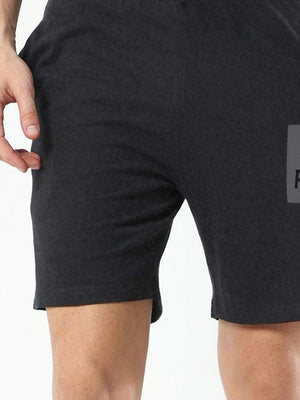 NYC POLO Terry Fleece Short For Men-Charcoal Melange-BE2771