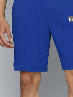 NYC Polo Terry Fleece Short For Men-Blue-BE2766