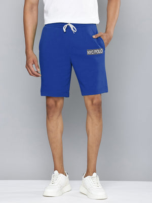 NYC Polo Terry Fleece Short For Men-Blue-BE2766