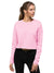 New Look Crew Neck Terry Fleece Cropped Sweatshirt For Ladies-Pink-BE2242