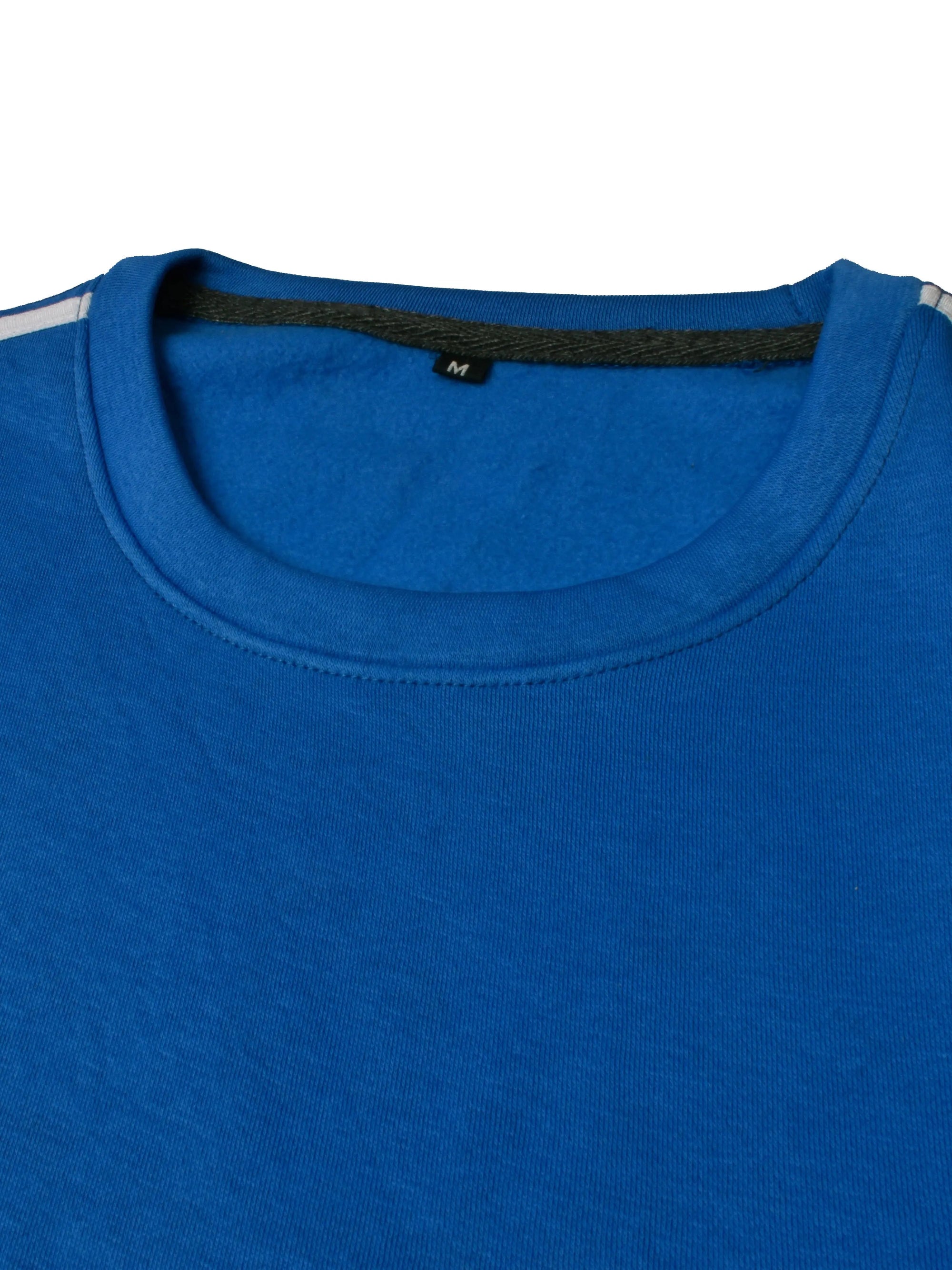 Next Fleece Crew Neck Sweatshirt For Men Blue With Panels-SP65