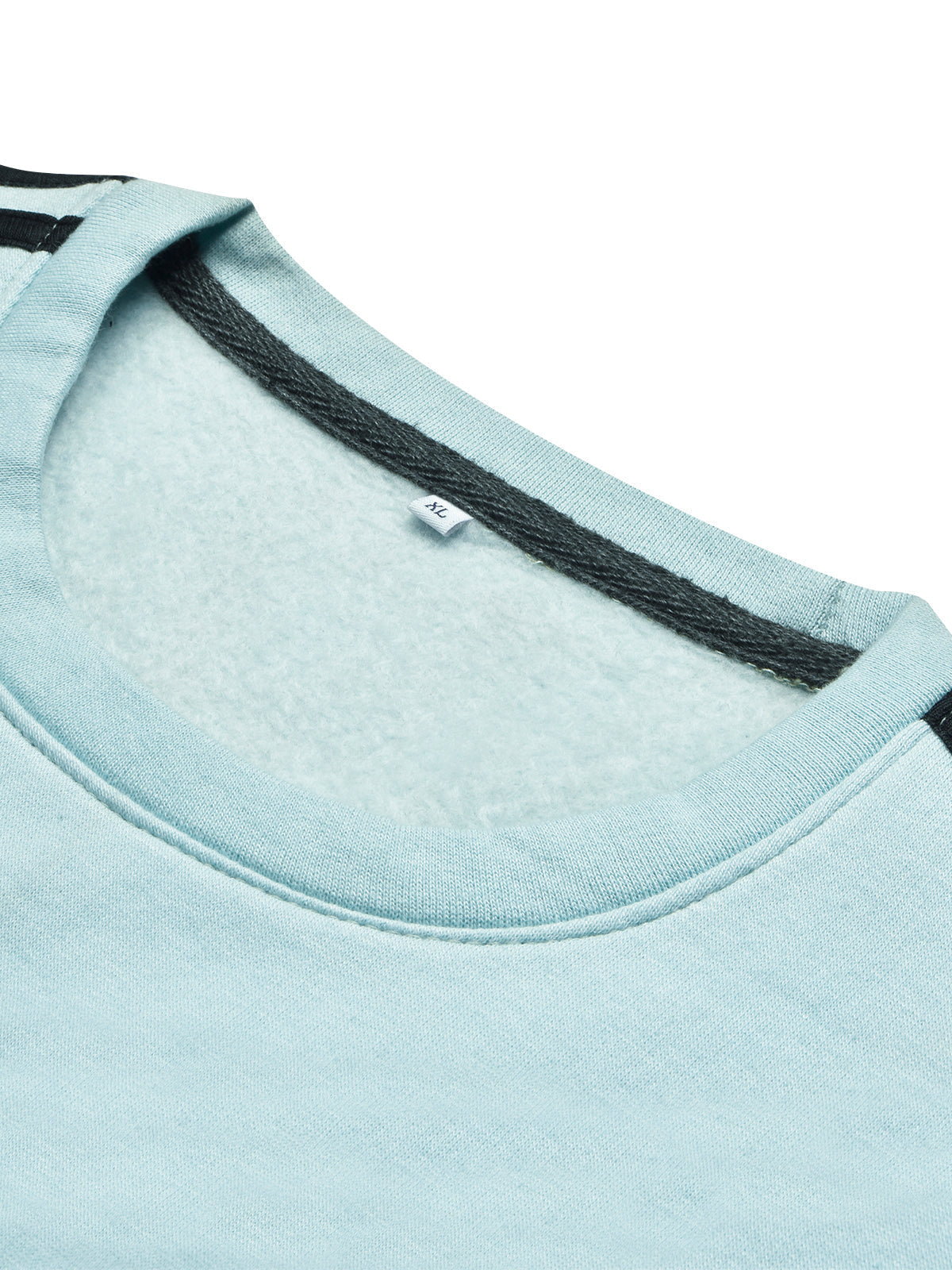 Next Fleece Crew Neck Sweatshirt For Men Light Sea Green with Panels-SP93