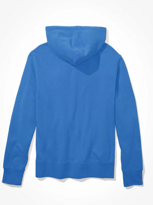 Next Fleece Pullover Hoodie For Men-Blue with Black Panel-BE186