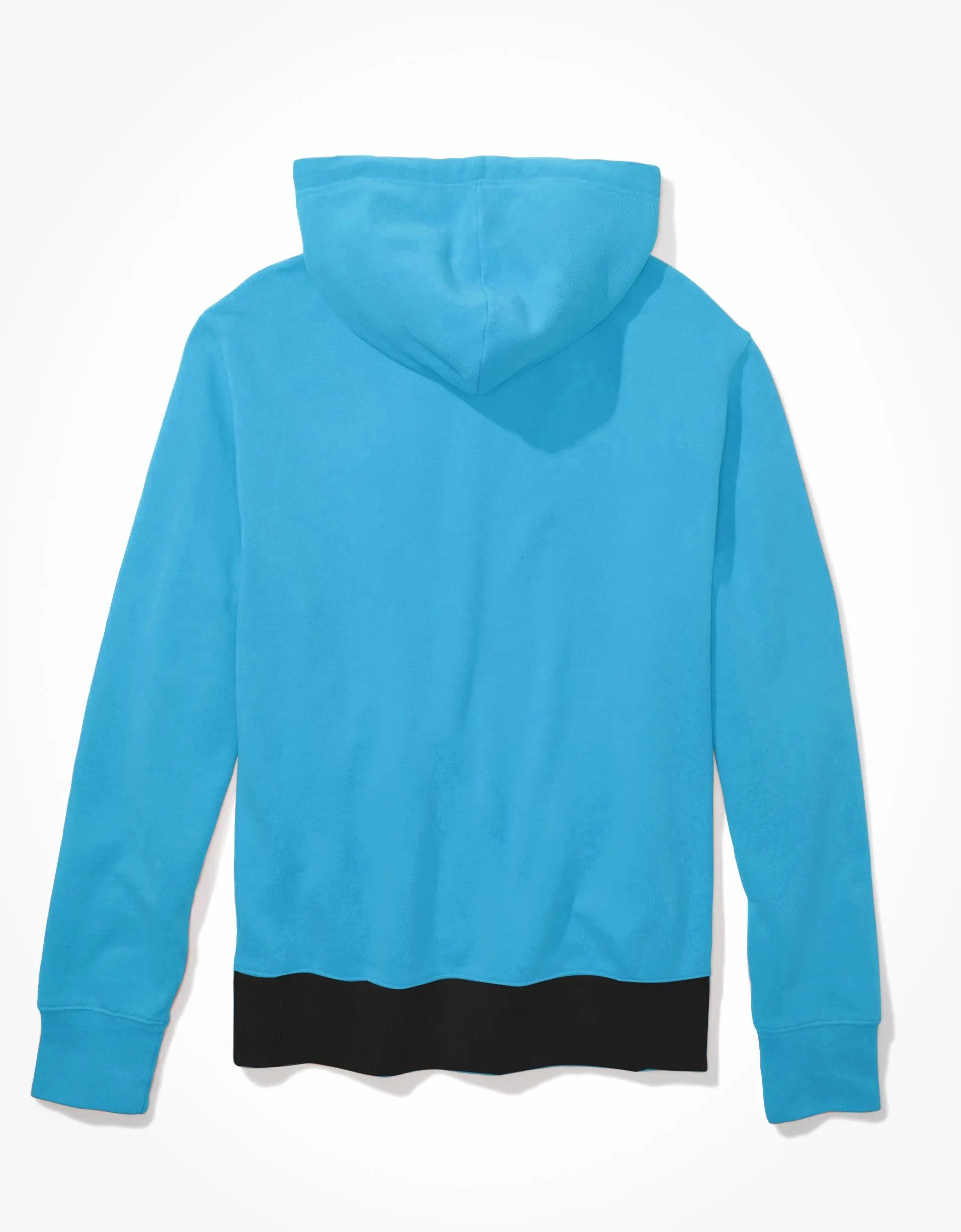 Next Fleece Pullover Hoodie For Men-Sky Blue with Black Panel-BE190