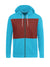 Next Fleece Zipper Hoodie For Men-Sky Blue with Maroon Panel-SP486
