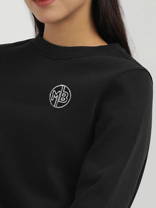 Next Crew Neck Fleece Sweatshirt For Women-Black-BE2715/BR14610