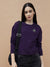 Next Crew Neck Fleece Sweatshirt For Women-Dark Purple-BE2714/BR14609