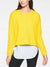 Next Side Split Terry Fleece Sweatshirt For Ladies-Yellow-BE633