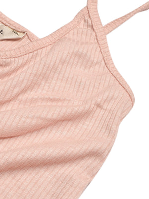 Next Ribbed Strappy Butterfly Top For Baby Gilrs-Baby Pink-BE1057