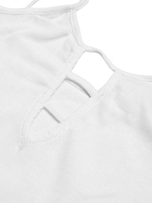 Next Ribbed Strappy Top For Baby Gilrs-White-BE1054/BR13288