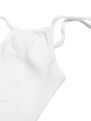 Next Ribbed Strappy Top For Baby Gilrs-White-BE1054/BR13288