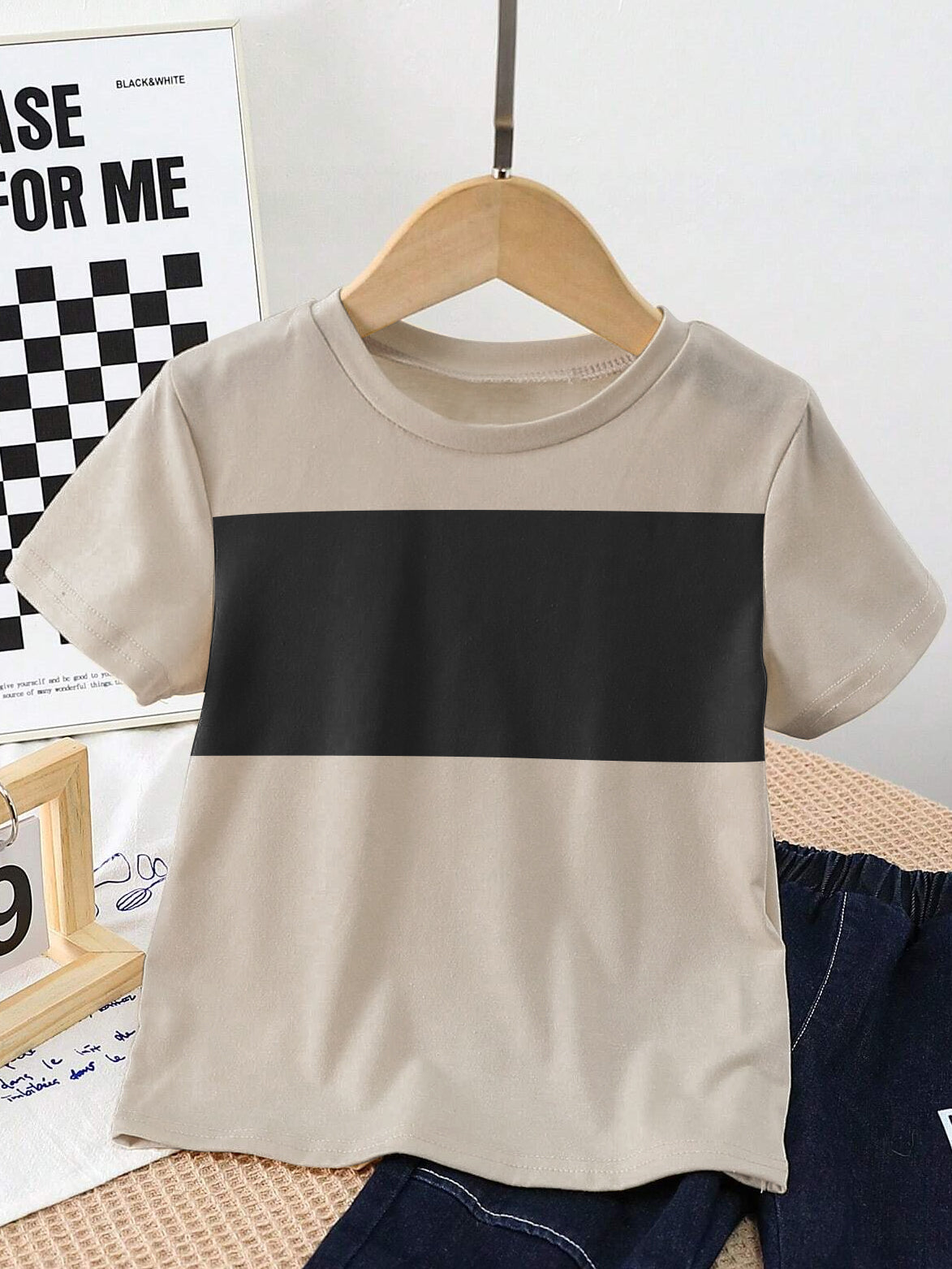 Next Tee Shirt For Kids-Skin with Black Panels-BE1548