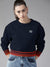Next Terry Fleece Crew Neck Sweatshirt For Ladies-Navy-BE619